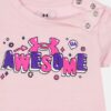 Awesome Logo -vastasyntyneen bodysuit- ja kudottu mikrokuitushortsit -setti