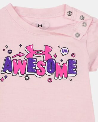 Awesome Logo -vastasyntyneen bodysuit- ja kudottu mikrokuitushortsit -setti