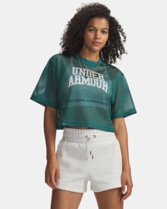Jalkapallo Mesh Crop T-paita