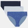 Pure Stretch -painettu 3-pakkaus No Show Bikini